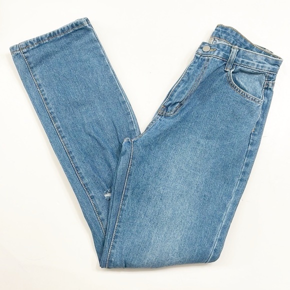 SHEIN high waisted distressed denim jeans - Picture 1 of 6